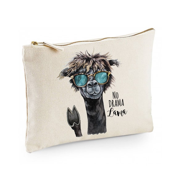 Canvas Pouch Tasche Mit Faultier-Motiv – Personalisierbar Mit Namen, 20x28 Cm, Reißverschluss, Aus Baumwolle
