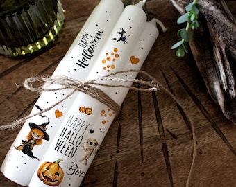 Candle stickers candle tattoos tattoo foil Halloween witch pumpkin for candles or ceramic A4 sheet DIY sticker sheet for up to 40 candles kst10