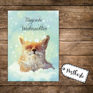 Postkarte print Weihnachtskarte Fuchs fox pk142