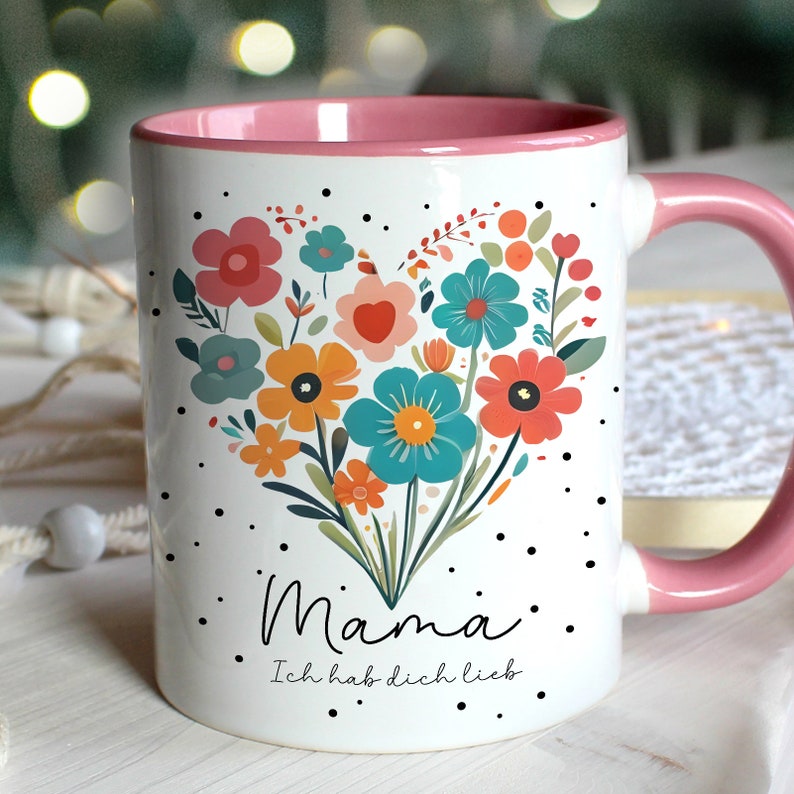 Cup coffee mug coffee cup gift Mother's Day mom flowers happy mothersday retro heart mom I love you ts2144 ts2145 image 6