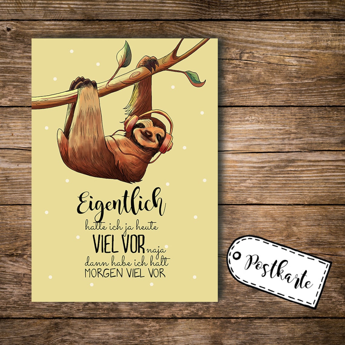 Postkarte print Faultier Spruch sloths sloth pk94 Etsy.de