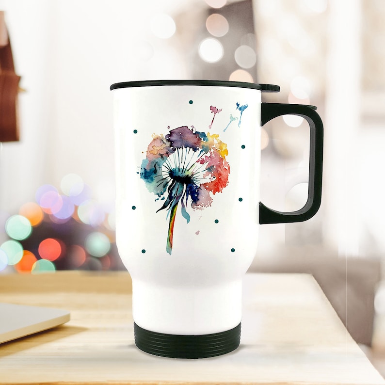 Thermo mug cup coffee mug dandelion tb70 image 1