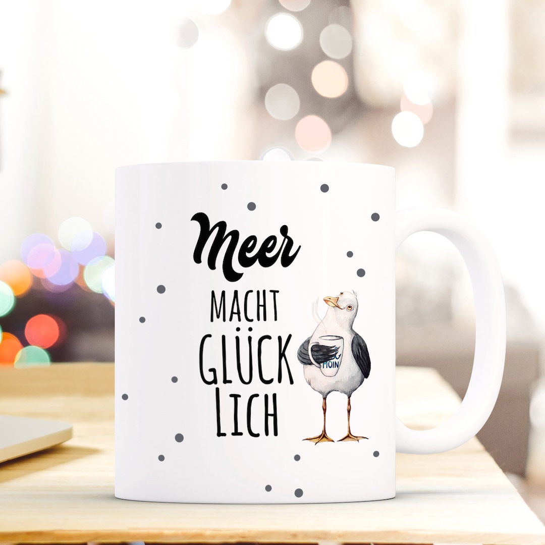 Möwen-Kaffeebecher Mit Spruch „Heute Mach Ich Erst Mal Nichts“ – 300 Ml, Keramik, Spülmaschinenfest