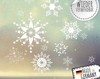 Immagine per finestra Decorazione natalizia Cristalli di neve Fiocco di neve -riutilizzabile- Decorazione per finestra Immagini per finestra invernale Camera dei bambini bf98