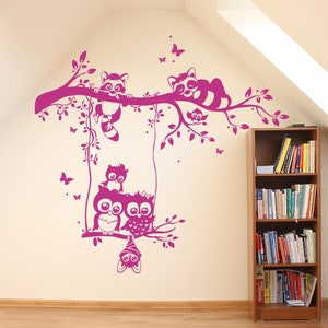 Wall sticker owls raccoons owl wall sticker M1545 image 2