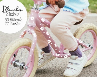 Fahrrad Aufkleber Set Fahrradsticker Blumen Punkte Blümchen Blumensticker Roller E Bike Kinderfahrrad nachhaltig M1007