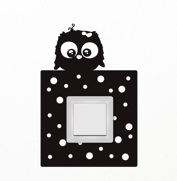 Wall Decals Light Switch Sticker Owl Dots Lt7 Etsy