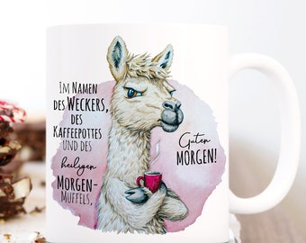 Tasse Becher Lama Alpaka Kaffeepott Morgenmuffel Motivation Kaffeebecher Kaffeetasse Geschenk Kollegin Bruder Schwester ts2050