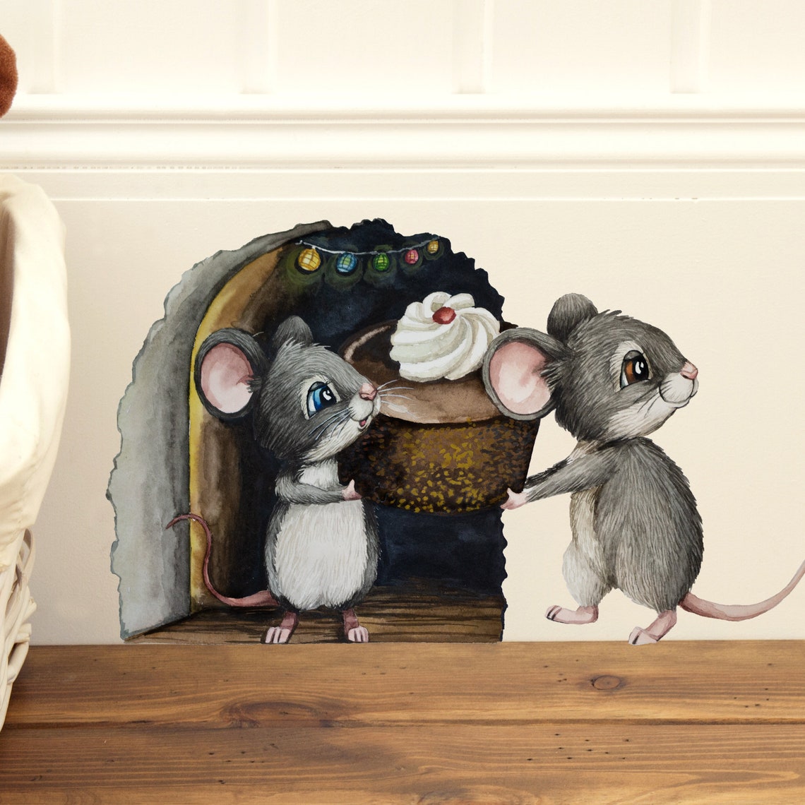 Mice door wall decal wall sticker mouse mice with cupcake door Etsy