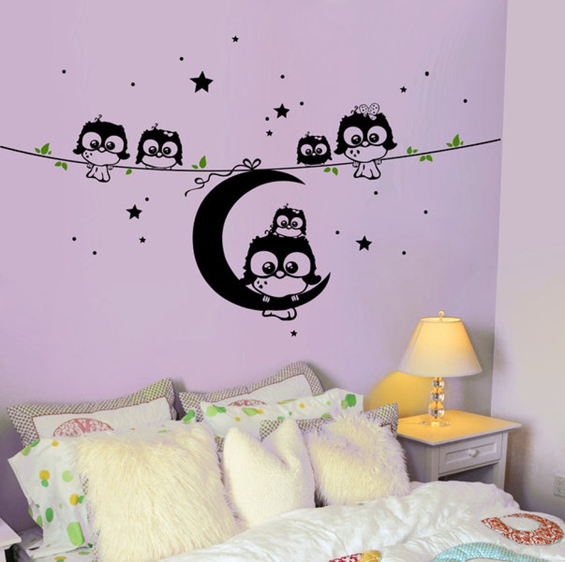 Wall decal owls owl wall decal owl band M1184 image 3