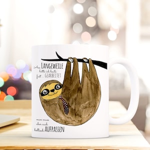 Geschenk Kaffee Tasse Faultier sloth ts289