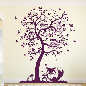 Wall decal owls owl tree owl wall decal M1542 image 2