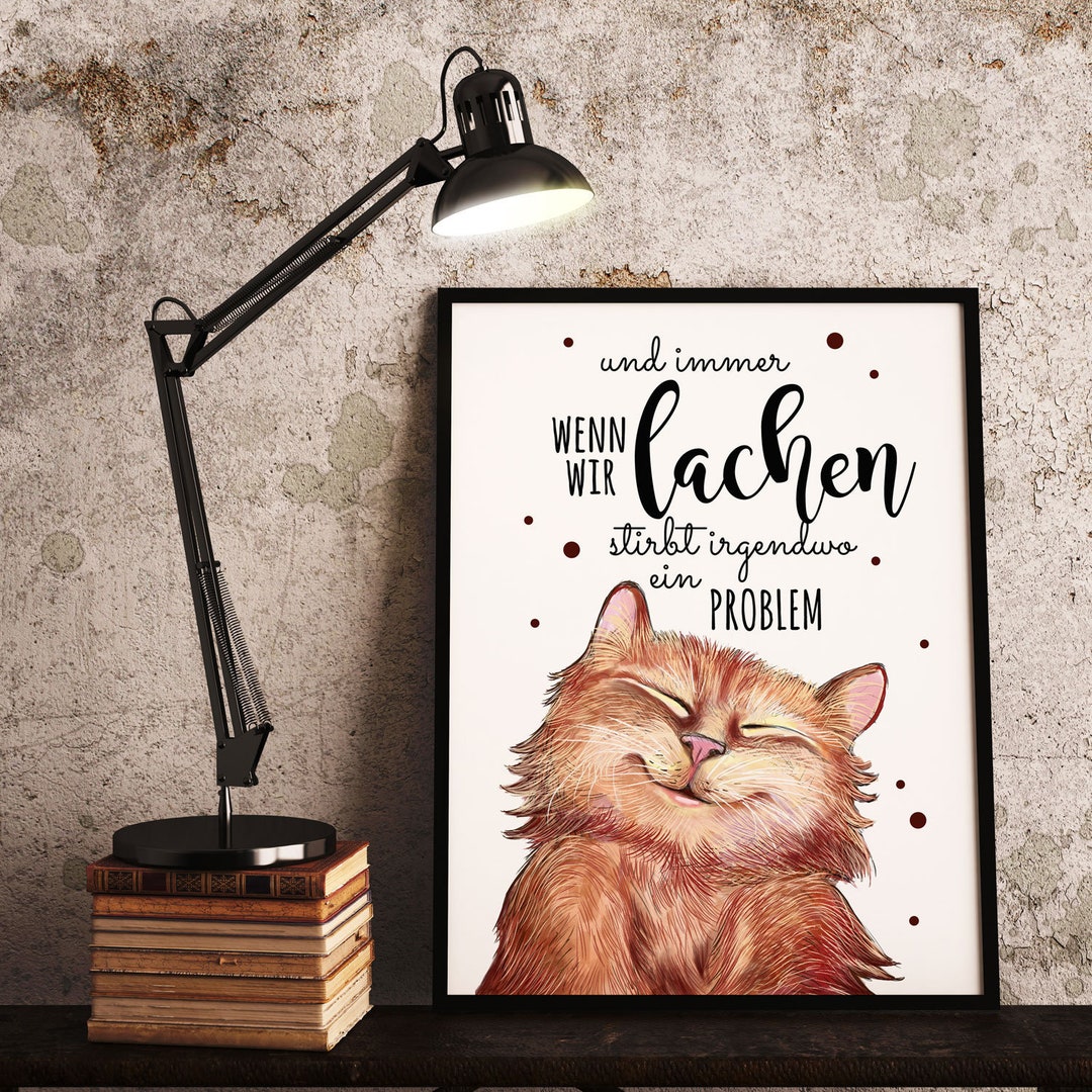 A4 Print Katze mit Spruch Zitat Poster Plakat Druck Motto "Immer wenn