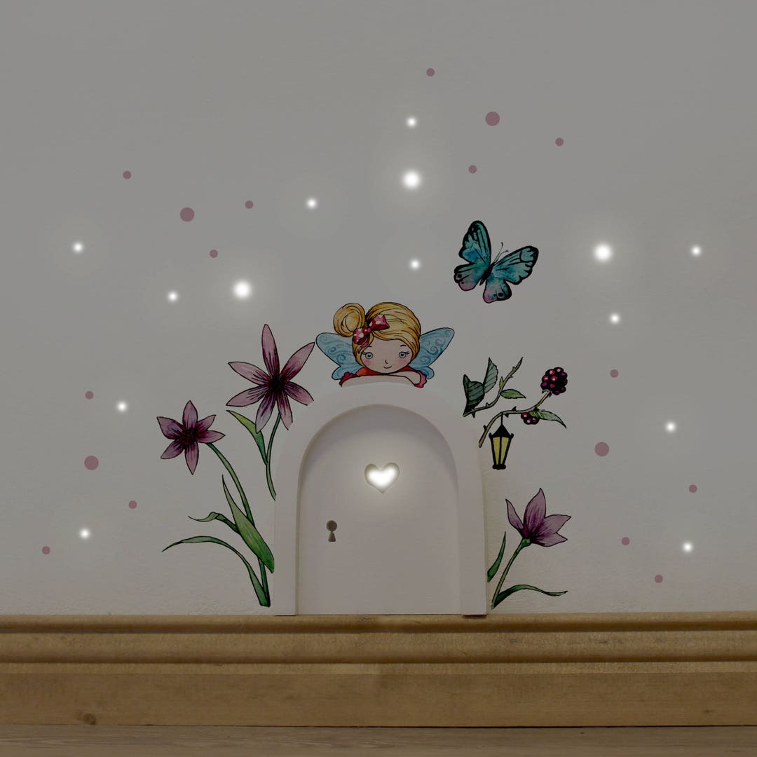 Elf Door With Wall Sticker Fairy Elf Butterfly E08 - Etsy