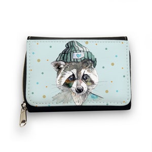 Wallet purse with raccoon dots gk52 image 1