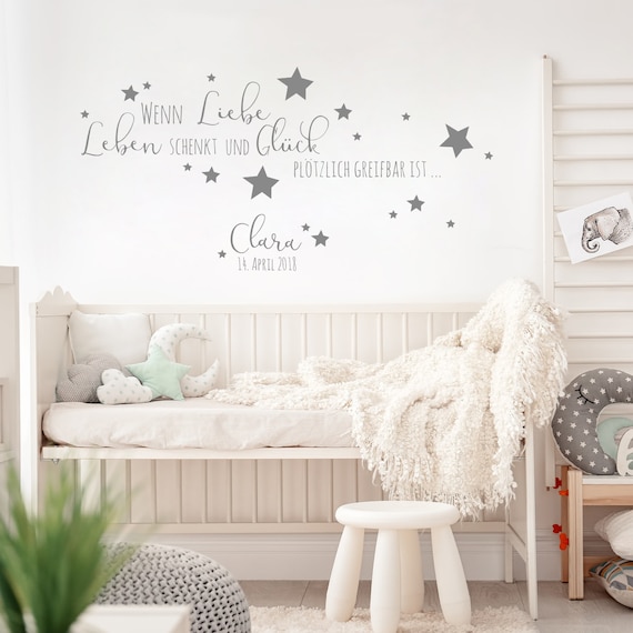 Stickers Muraux Disant Chambre Bebe Cadeau Naissance 2337 Etsy France