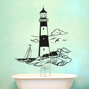 Wall tattoo wall sticker lighthouse maritime M1430 image 1