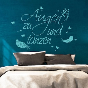 Wall sticker close your eyes and dance with feathers M1762