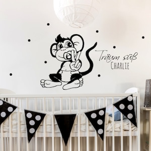 Wall sticker monkey with pacifier dots M1726 image 1