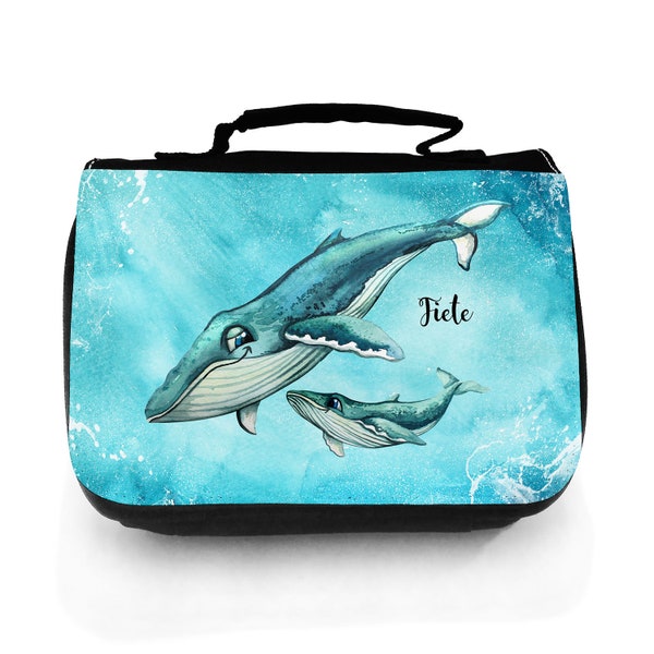 Wash bag wash bag whale with child boy toiletry bag cosmetic bag travel wash bag with individual desired name wt227