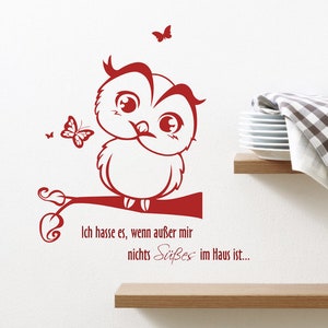 Wall decal wall sticker owl owl branch owls image 2