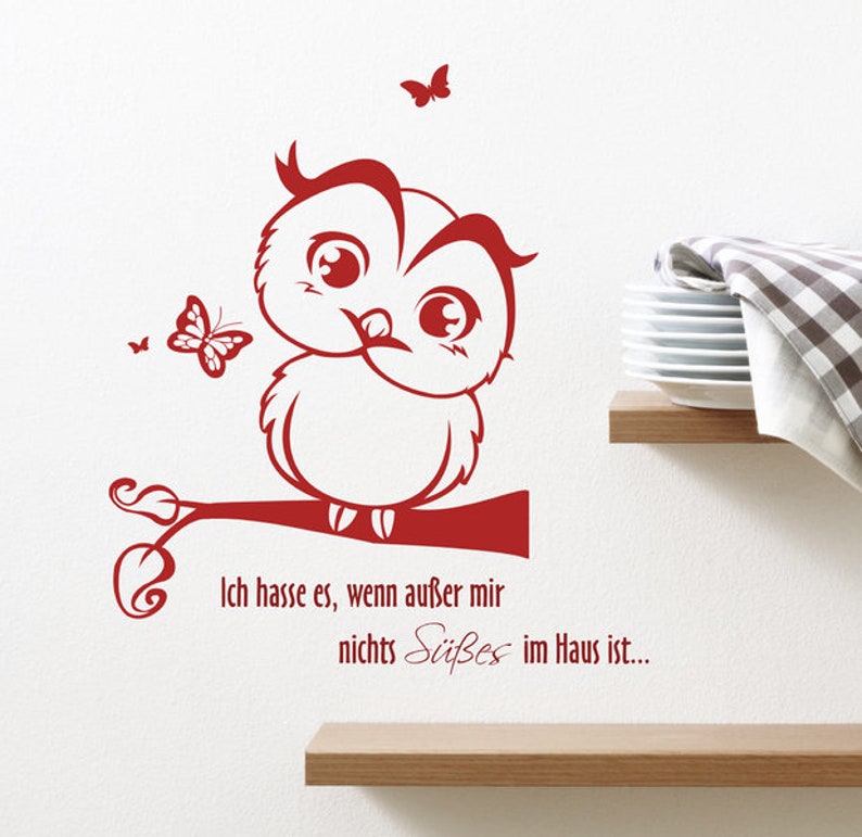 Wall decal wall sticker owl owl branch owls image 2