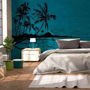 Wall sticker Caribbean South Sea palm trees sea beach M1887 image 2