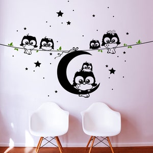 Wall decal owls owl wall decal owl band M1184 image 1