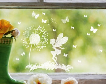 Vorlage Fensterbild Elfe Fee Pusteblume Kreidefensterbild Chalky Markers Frühling Frühlingsdeko Deko Ostern Fensterdeko Fensterbilder ch14