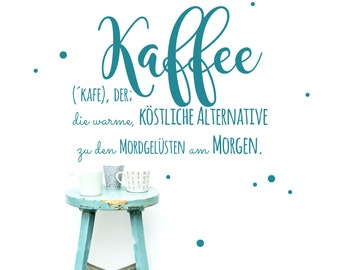 Wandtattoo Wandaufkleber Kaffee Cafe Küche M1897