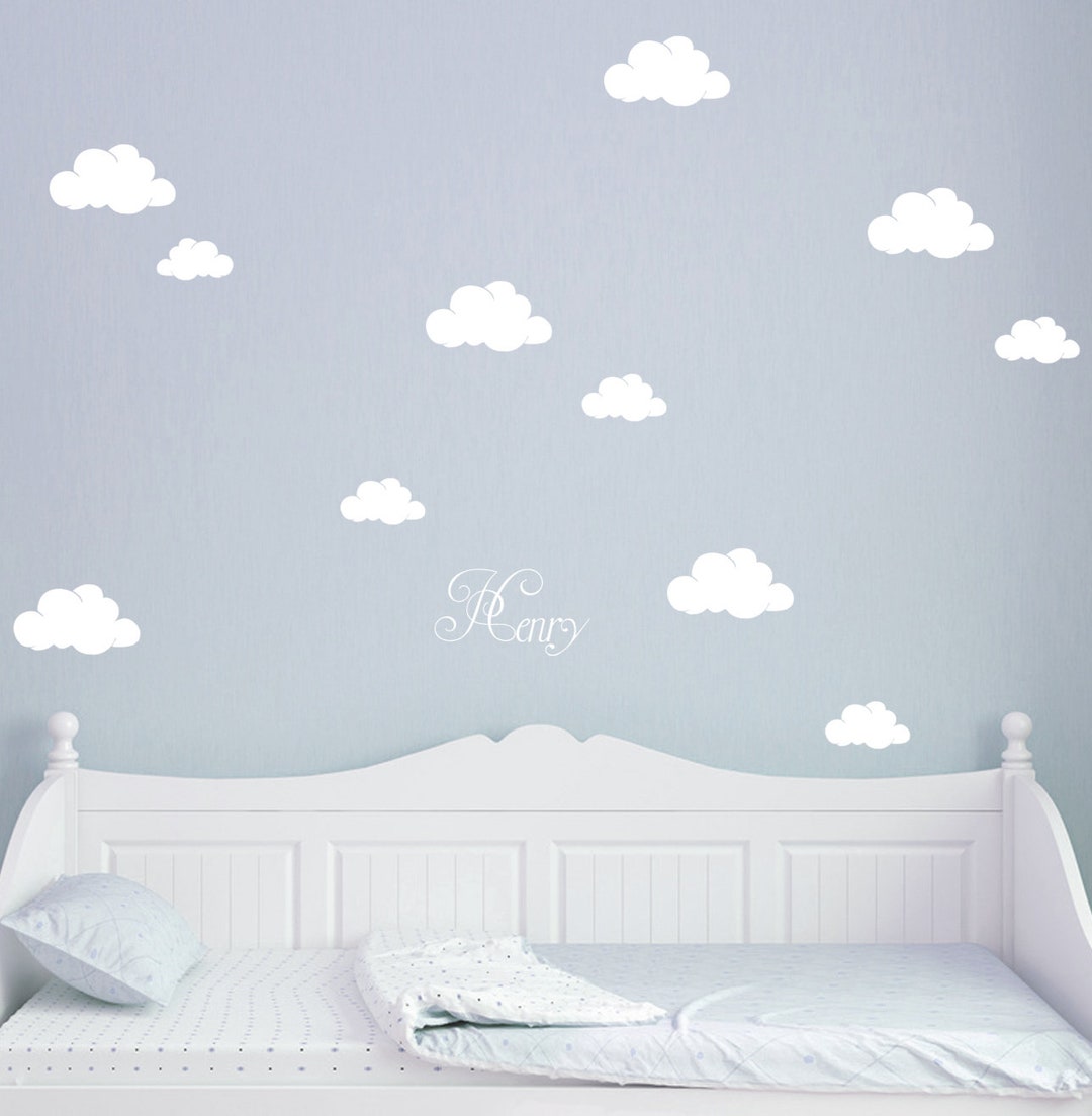 noir (130x93 cm) stickers muraux garçon rétro affiche nuages