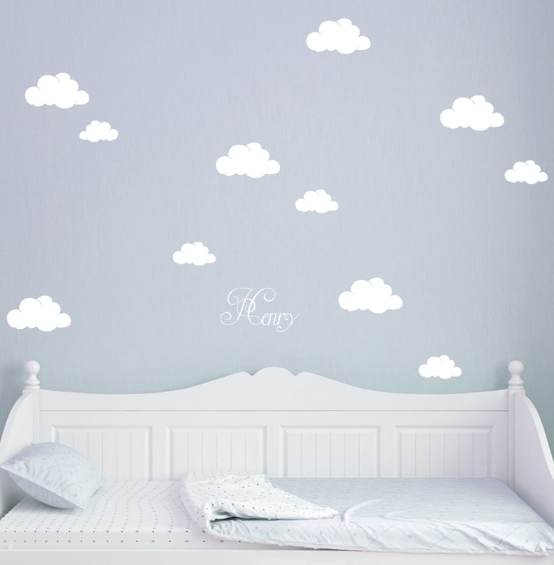 Wall sticker clouds clouds with names M1682 image 1