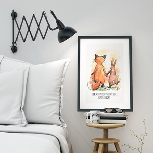 A3 Print Illustration Poster Bunny Fox Love p10 image 2