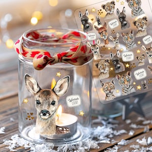 Rub ons RubOn Rubons Pegatina Wishlight Animales Ciervo Tigre León Alpaca Burro Lince A5 rb11