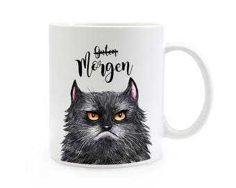 Cadeau tasse à café chat bonjour TS358