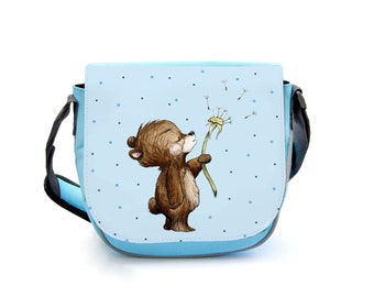 Kindergarten bag bear little bear with dandelion blue children's bag desired name kgt46