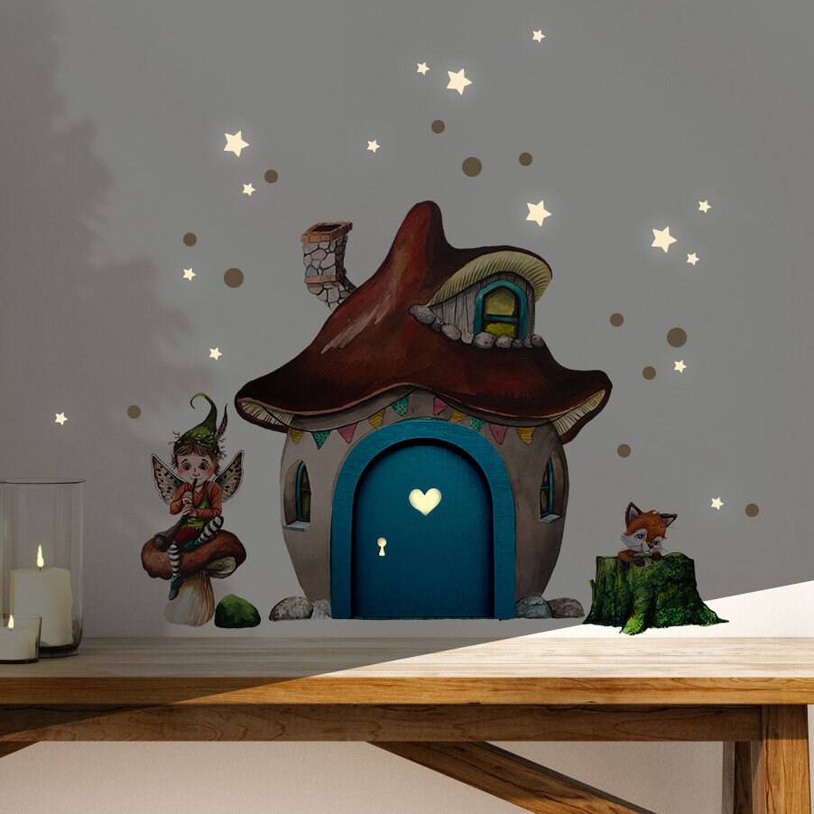 Wall Décor fairy door Wandtatoo Elf Ideal ground for wicker door Fairy ...