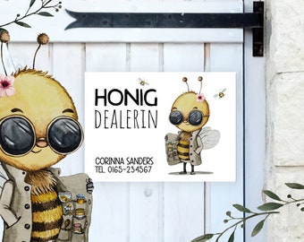 Honigdealer Türschild Schild Schilder Imker Biene Bienen Schwarm Imkerei Honig vom Imker Schild personalisiert sa01 sa02 sa03