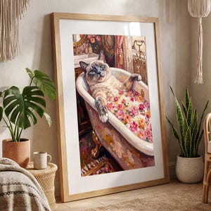 Digitaler Download Katze blue point in Badewanne Print Poster ddp13