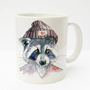 Gift Mug with Raccoon and Hat TS184