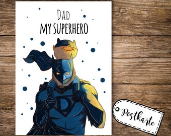 Postkarte Vatertag für Papa my superhero pk110