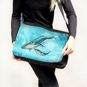 Bolsa de ombro bolsa escolar bolsa de ombro baleia com presente de animal jovem tsu88