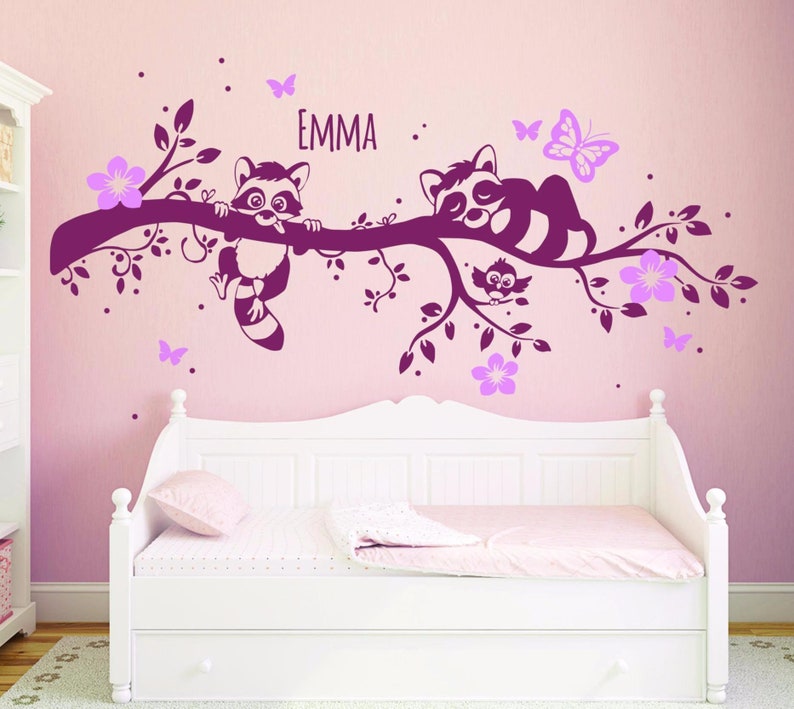 Wall sticker owls raccoons owl wall sticker M1541 image 1