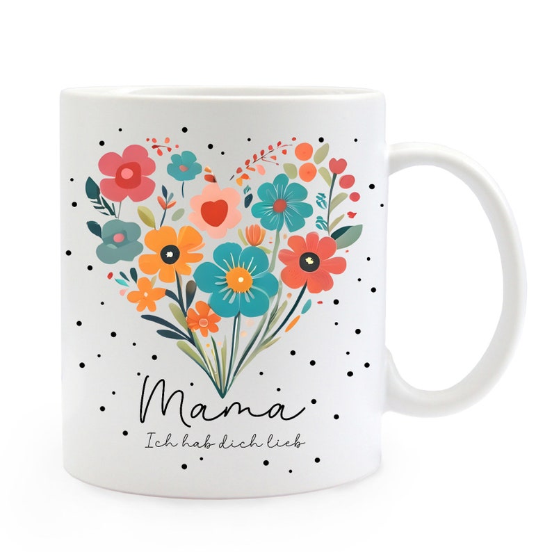 Cup coffee mug coffee cup gift Mother's Day mom flowers happy mothersday retro heart mom I love you ts2144 ts2145 image 5