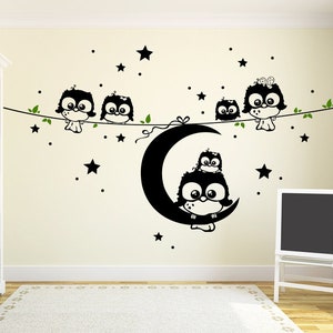 Wall decal owls owl wall decal owl band M1184 image 2