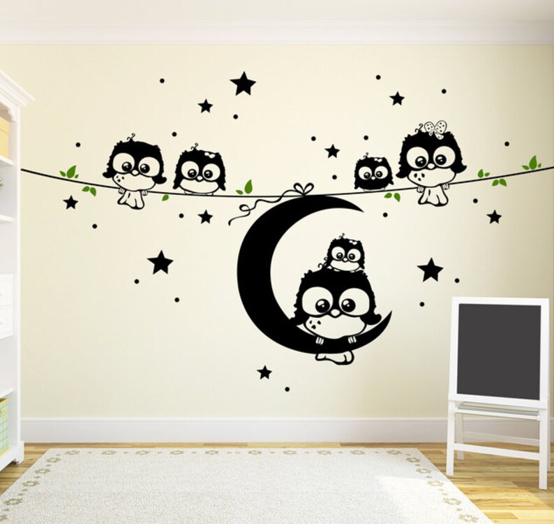 Wall decal owls owl wall decal owl band M1184 image 2