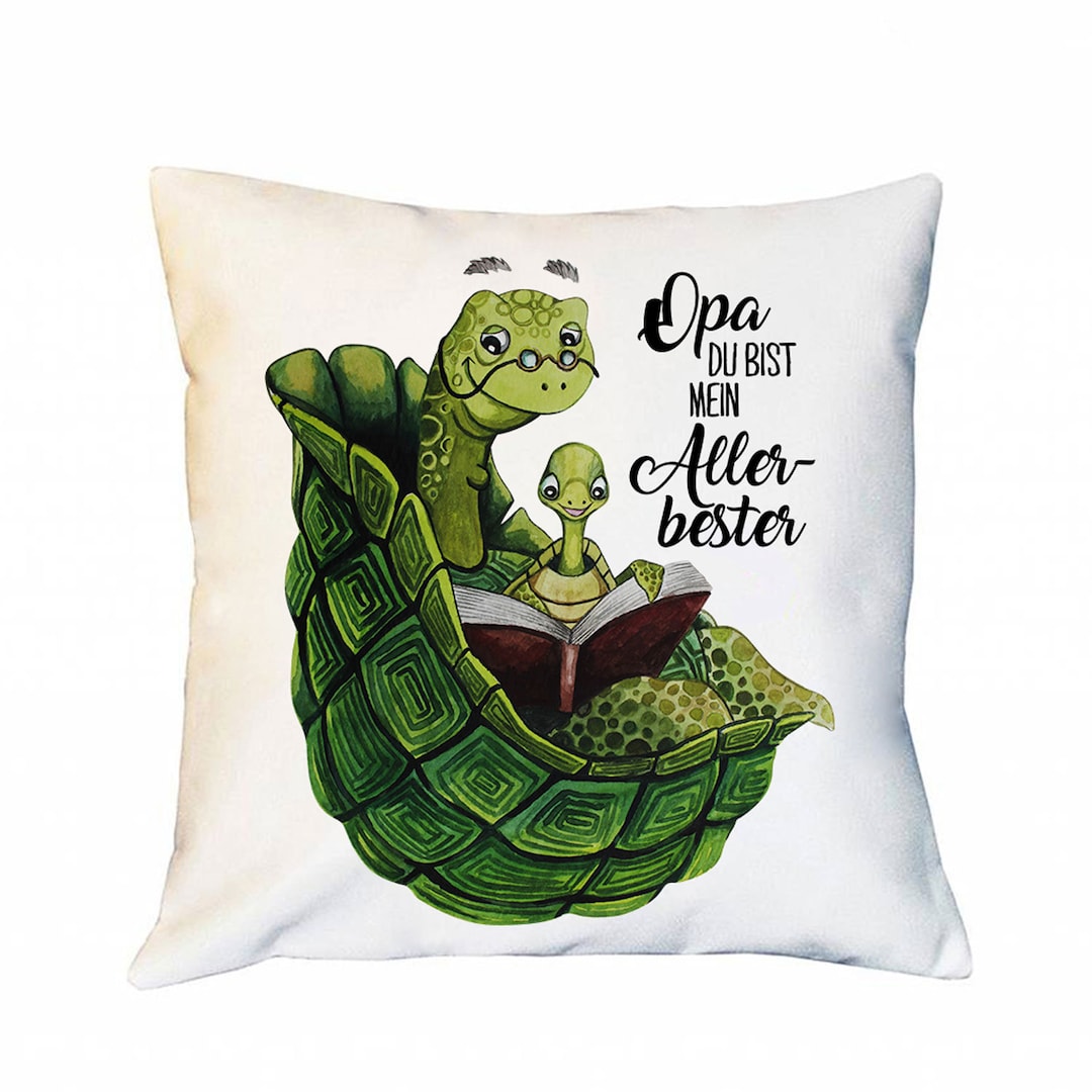 Kissen mit Schildkröte & Spruch Opa du bist mein Allerbester inkl