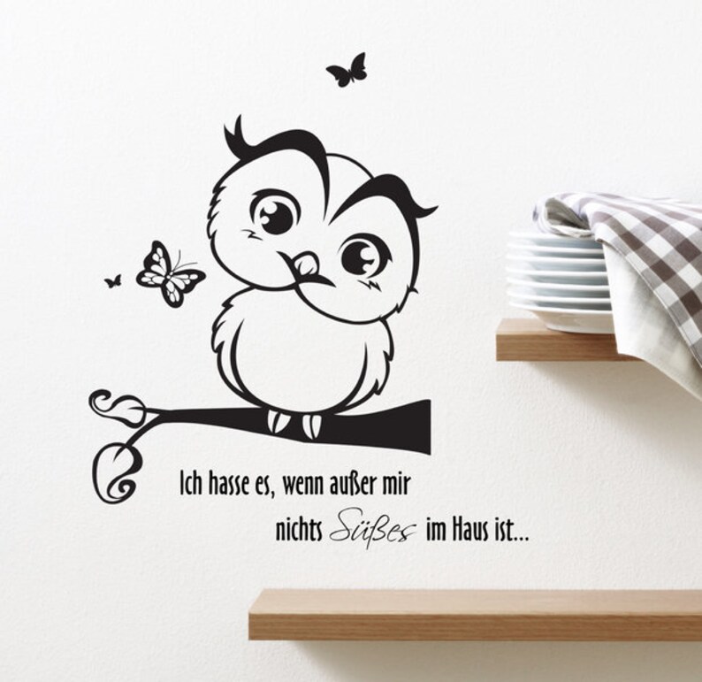 Wall decal wall sticker owl owl branch owls image 1