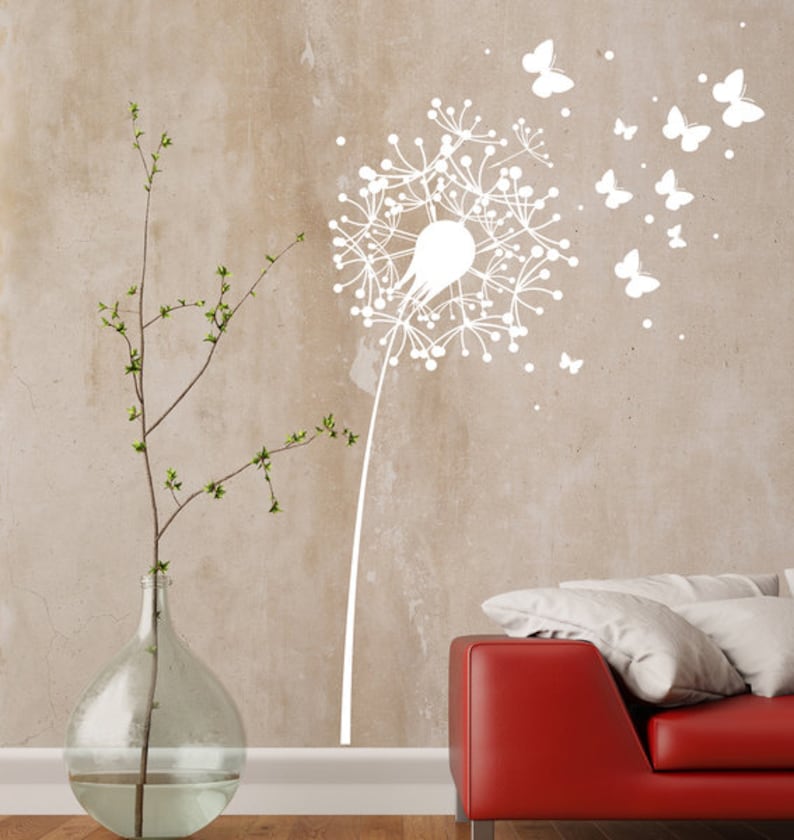 Wall tattoo dandelion butterflies dots 1347b xl image 3