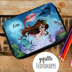 Etui etui zeemeermin zeemeermin onderwaterwereld terug naar school gewenste naam naam aanpasbaar fm233